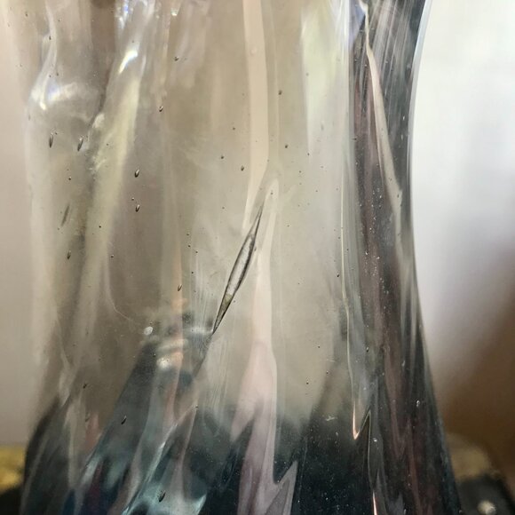 Blenko Handcraft Handblown Glass Large Blue Putcher Jug Vase 13.5" Tall - Picture 7 of 7